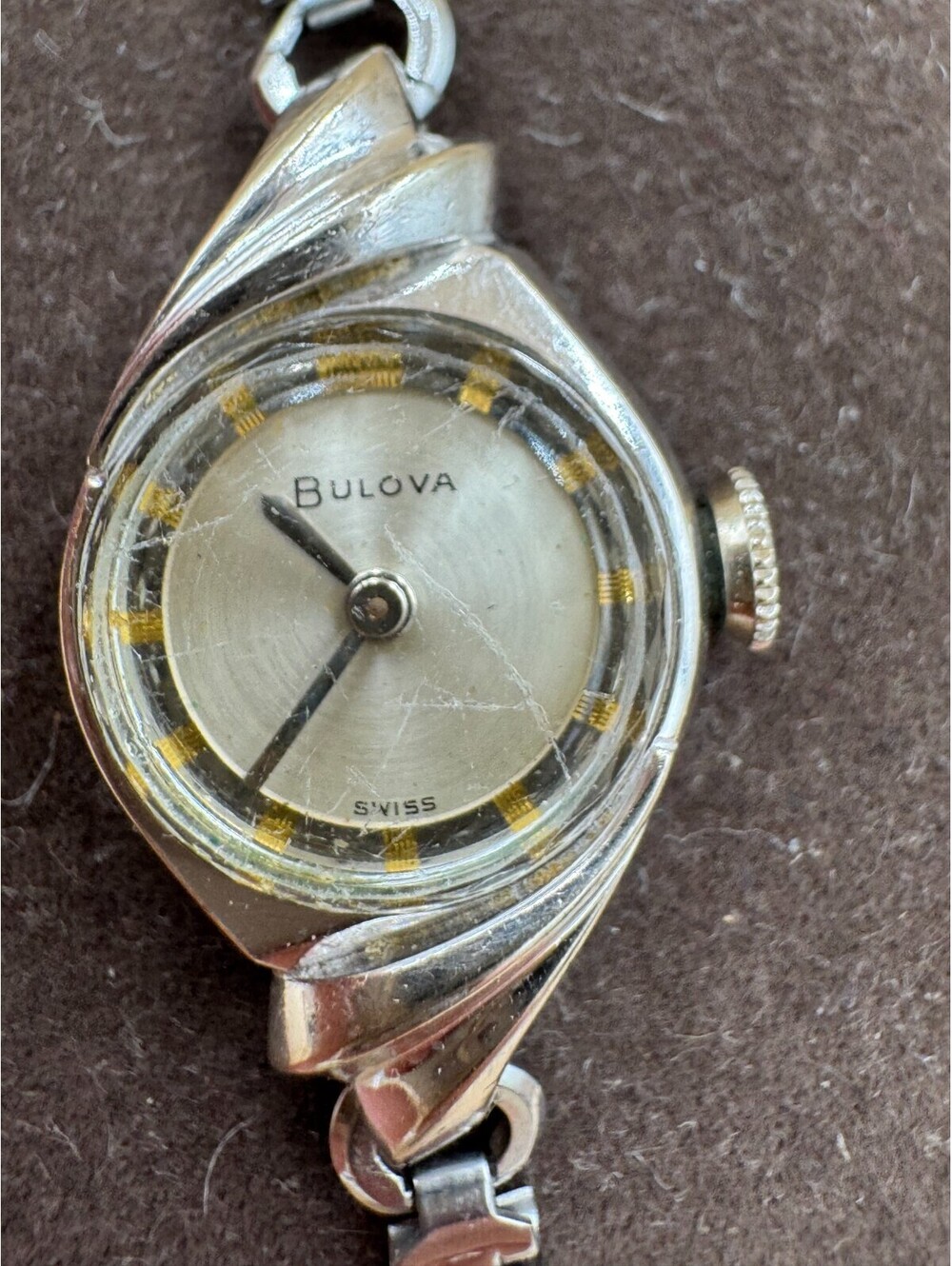 Bulova 10K RGP Ladies Cocktail Watch Swiss Manual Wind Serviced - Runs very well